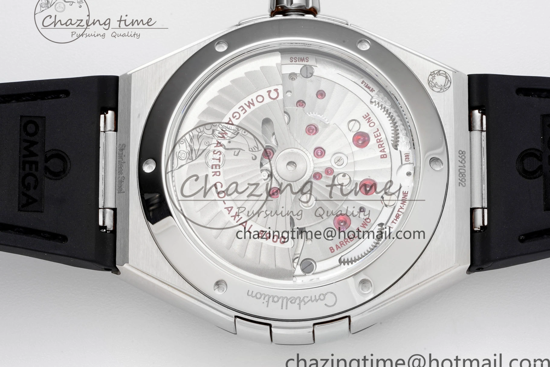 0403 GoAnywhere Constellation Black Ceramic SS 8F 1:1 Best Edition White Textured Dial on Black Gummy Strap A 7803